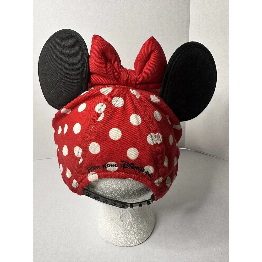 Youth Minnie Mouse Polka Dot Ears Snapback Hat Cap UNIQUE Hong Kong Disneyland